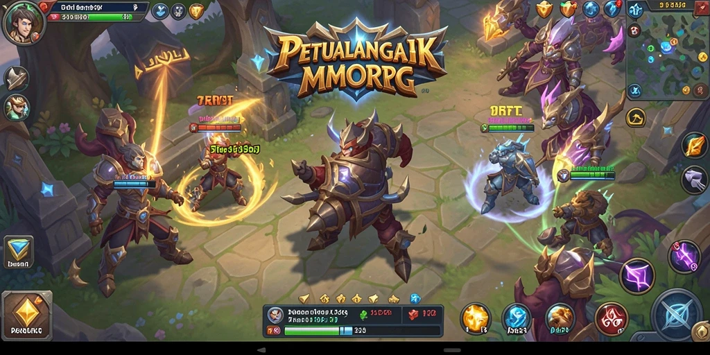 Tampilan gameplay 5RT yang menampilkan pertarungan seru di dunia MMORPG.