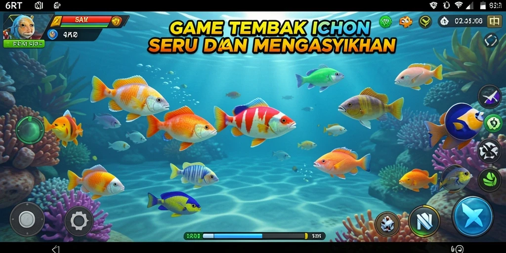 Tampilan permainan Tembak Ikan dalam 6RT yang seru dan menantang.