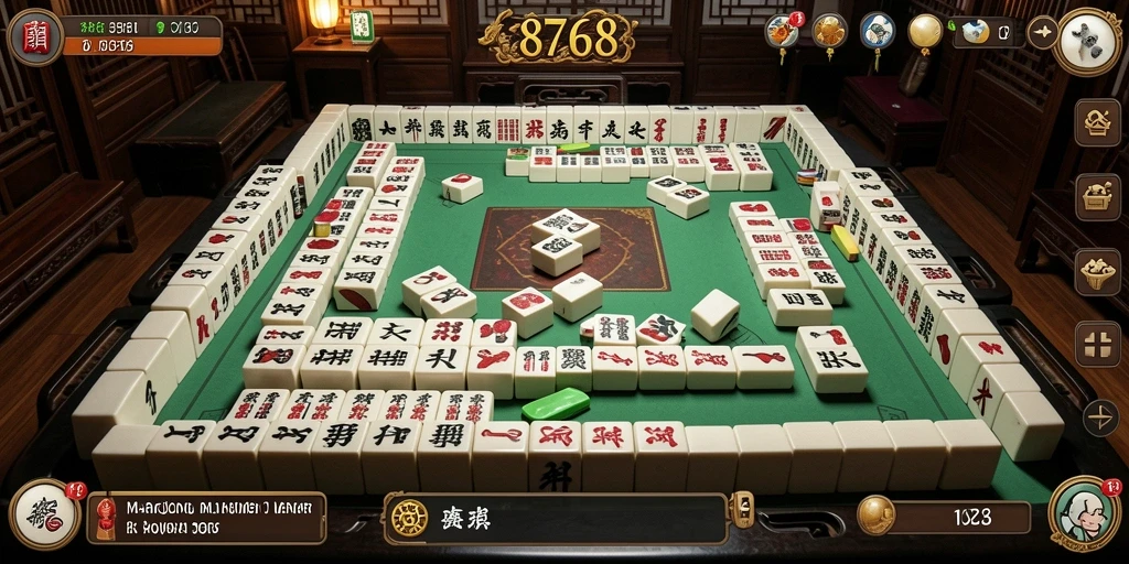 Tampilan gameplay yang menarik dalam permainan Mahjong 8768.