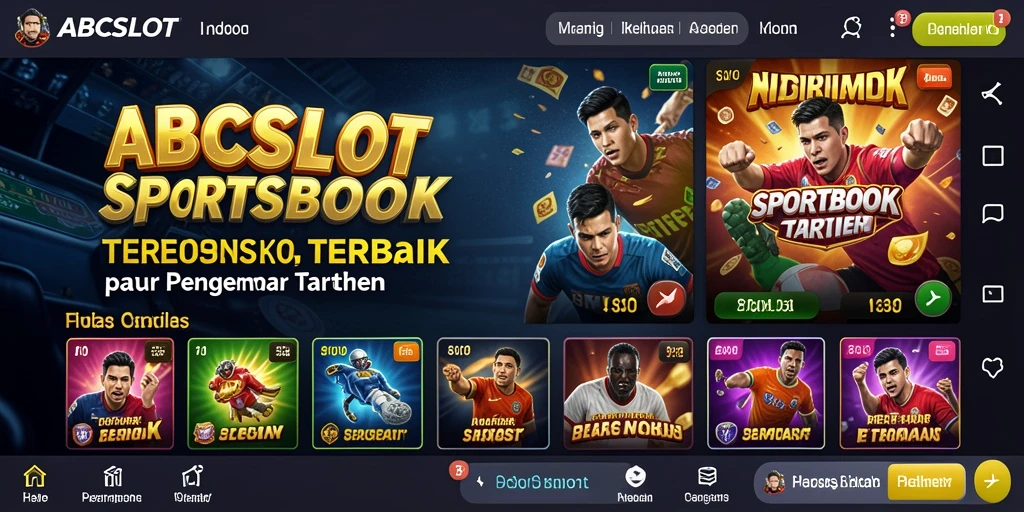 Screenshot utama ABCSLOT dengan tampilan permainan Sportsbook yang menarik.
