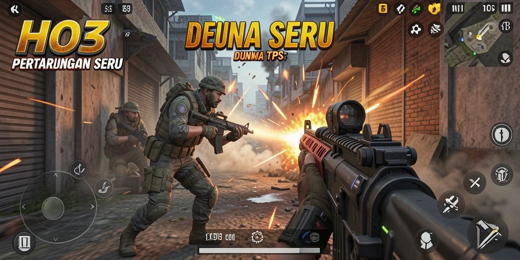 Screenshot utama HO3 menampilkan aksi gameplay TPS yang mendebarkan.