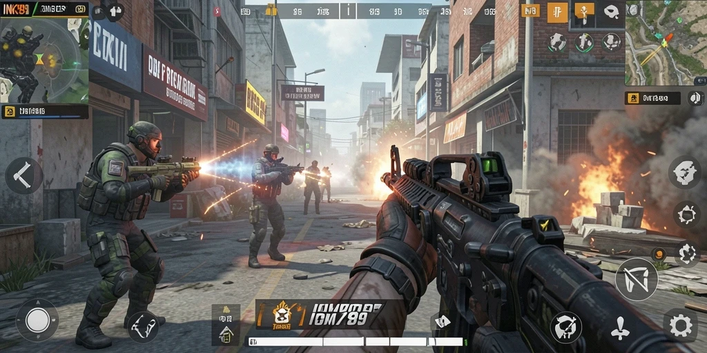 Tampilan gameplay menarik dari INK789 dengan aksi FPS yang mendebarkan.