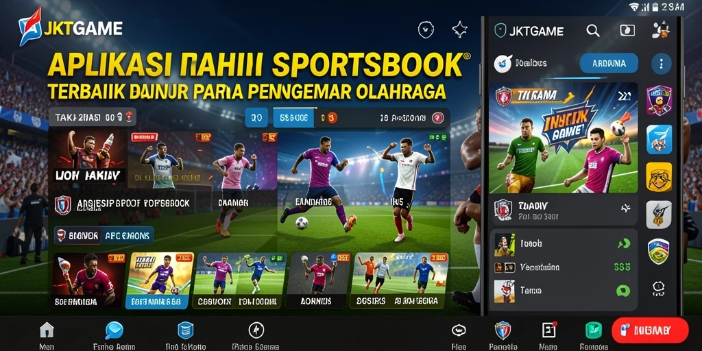 Screenshot utama JKTGAME menampilkan fitur menarik taruhan olahraga.