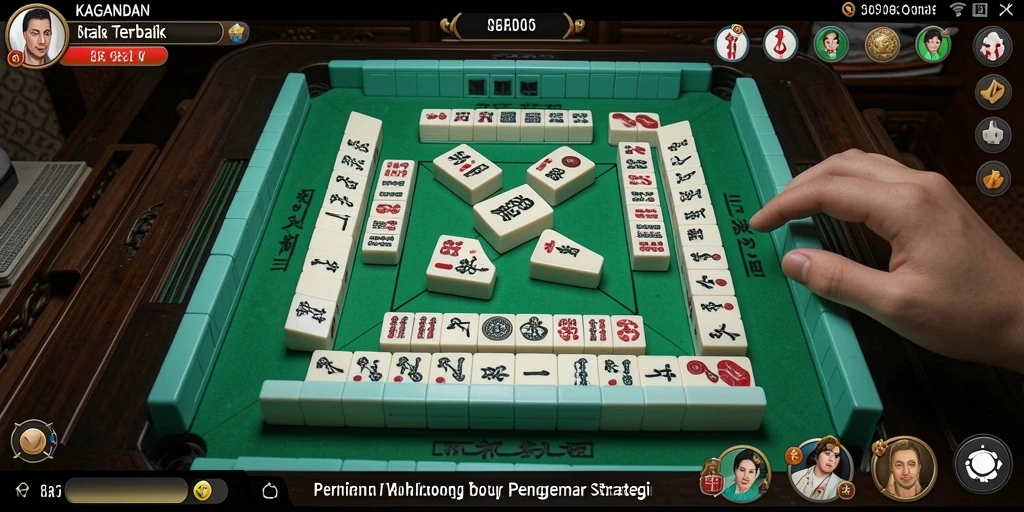 Tampilan menarik dari gameplay KAGANDAN yang menampilkan ubin Mahjong.