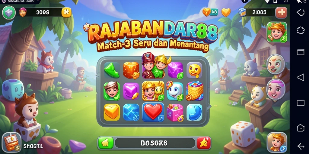 Tampilan gameplay RAJABANDAR88 yang penuh warna dan seru