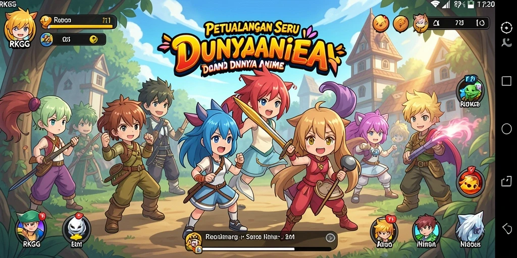 Screenshot utama RKGG menampilkan aksi pertarungan karakter dalam dunia anime.