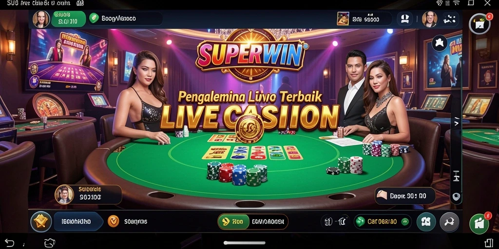Tampilan menarik dari gameplay <strong>Live Casino</strong> di SUPERWIN.